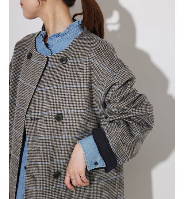 JOURNAL STANDARD relume「リバーシブルノーカラーショートコート」|ノーカラーコート|