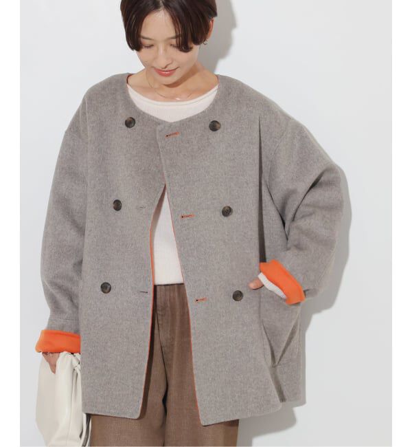 JOURNAL STANDARD relume「リバーシブルノーカラーショートコート」|ノーカラーコート|グレーB