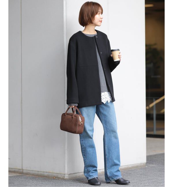JOURNAL STANDARD relume「《追加予約 / 新色》スーパーファインビーバークルーネックコート」|ノーカラーコート|