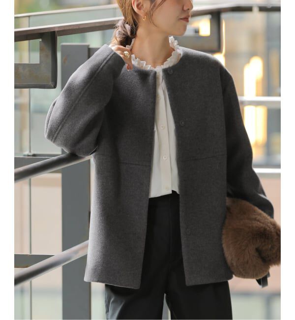 JOURNAL STANDARD relume「《追加予約 / 新色》スーパーファインビーバークルーネックコート」|ノーカラーコート|