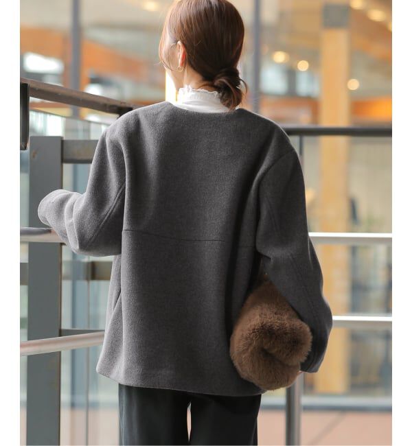 JOURNAL STANDARD relume「《追加予約 / 新色》スーパーファインビーバークルーネックコート」|ノーカラーコート|