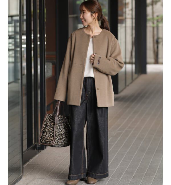 JOURNAL STANDARD relume「《追加予約 / 新色》スーパーファインビーバークルーネックコート」|ノーカラーコート|