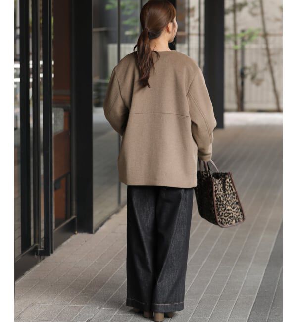 JOURNAL STANDARD relume「《追加予約 / 新色》スーパーファインビーバークルーネックコート」|ノーカラーコート|