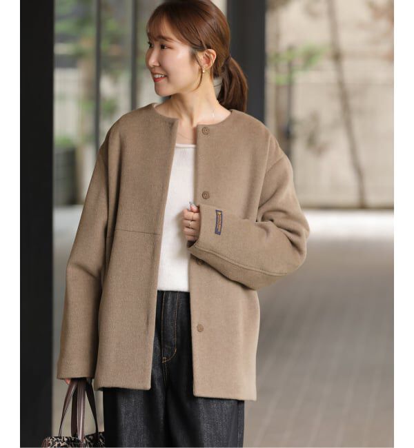 JOURNAL STANDARD relume「《追加予約 / 新色》スーパーファインビーバークルーネックコート」|ノーカラーコート|