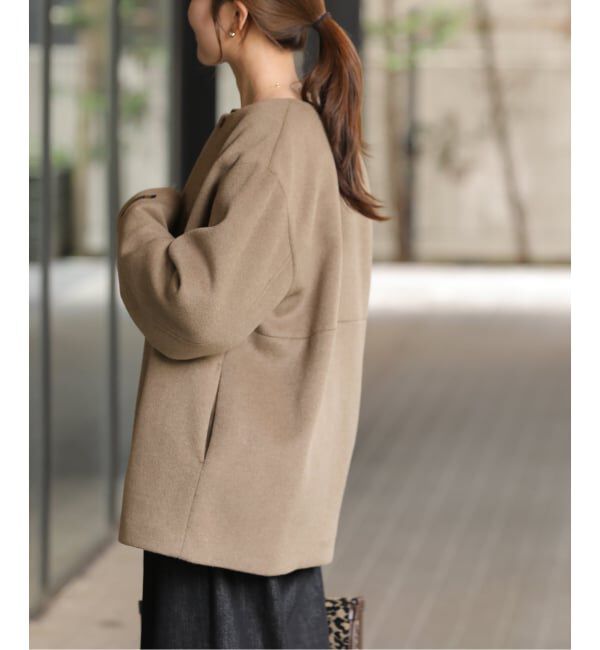 JOURNAL STANDARD relume「《追加予約 / 新色》スーパーファインビーバークルーネックコート」|ノーカラーコート|