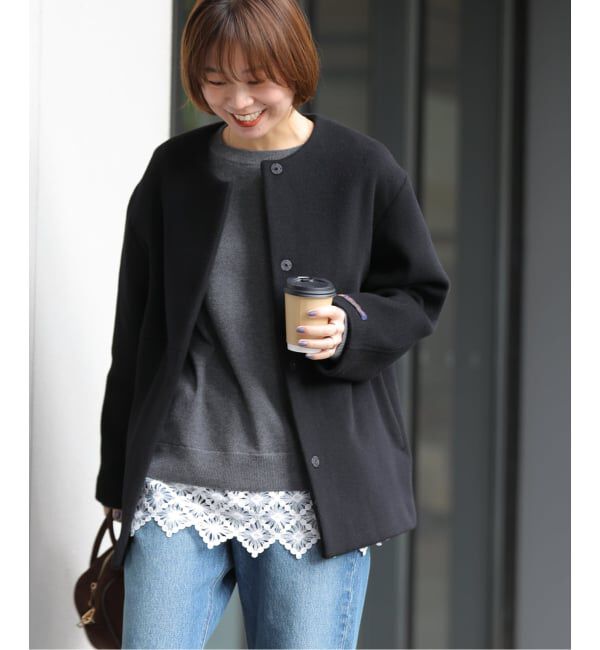 JOURNAL STANDARD relume「《追加予約 / 新色》スーパーファインビーバークルーネックコート」|ノーカラーコート|