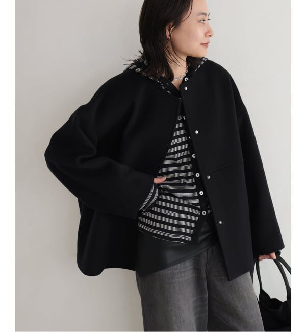 JOURNAL STANDARD「《追加2》スーパー140ビーバーノーカラーショートコート」|ノーカラーコート|