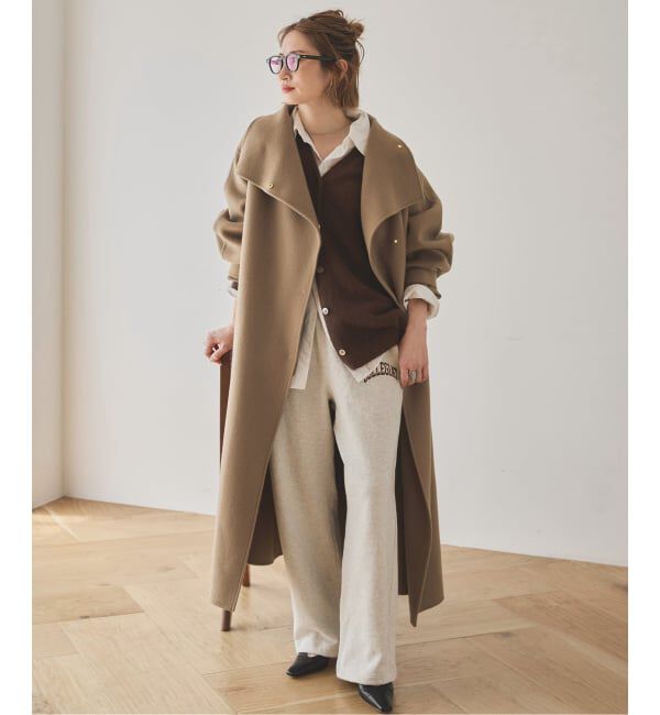 Spick and Span「《WEB限定 / 追加》ビーバーニュアンスカラーオーバーコート」|ノーカラーコート|