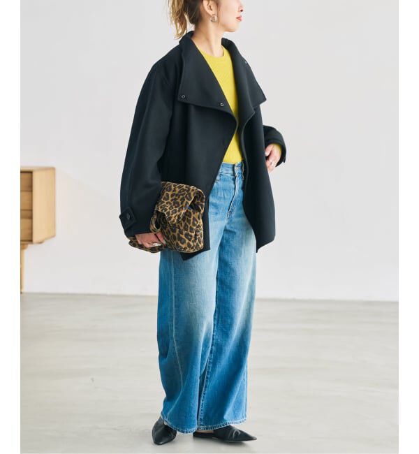 Spick and Span「ビーバーニュアンスカラーショートコート」|ノーカラーコート|
