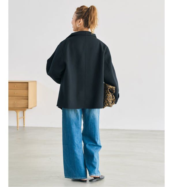 Spick and Span「ビーバーニュアンスカラーショートコート」|ノーカラーコート|