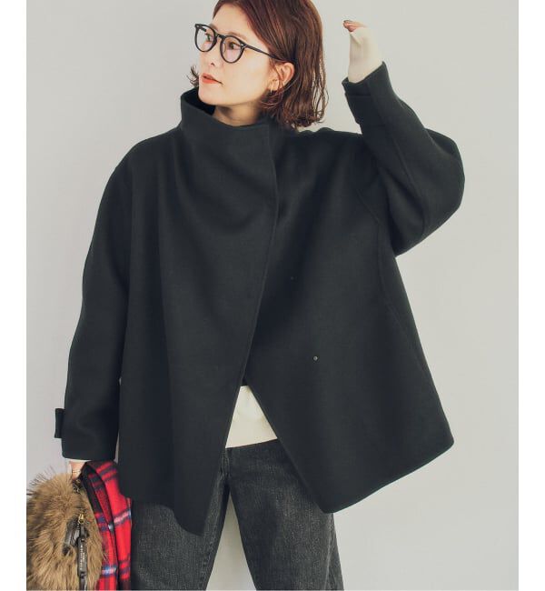 Spick and Span「ビーバーニュアンスカラーショートコート」|ノーカラーコート|