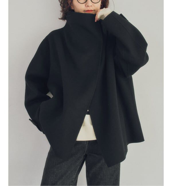 Spick and Span「ビーバーニュアンスカラーショートコート」|ノーカラーコート|