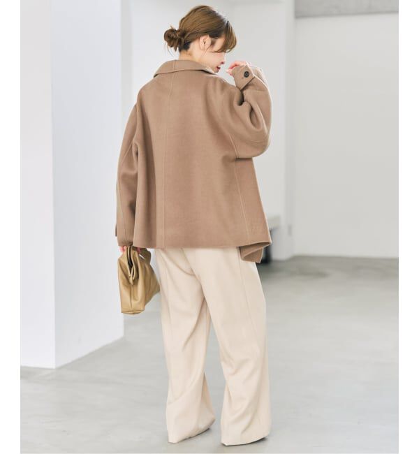 Spick and Span「ビーバーニュアンスカラーショートコート」|ノーカラーコート|
