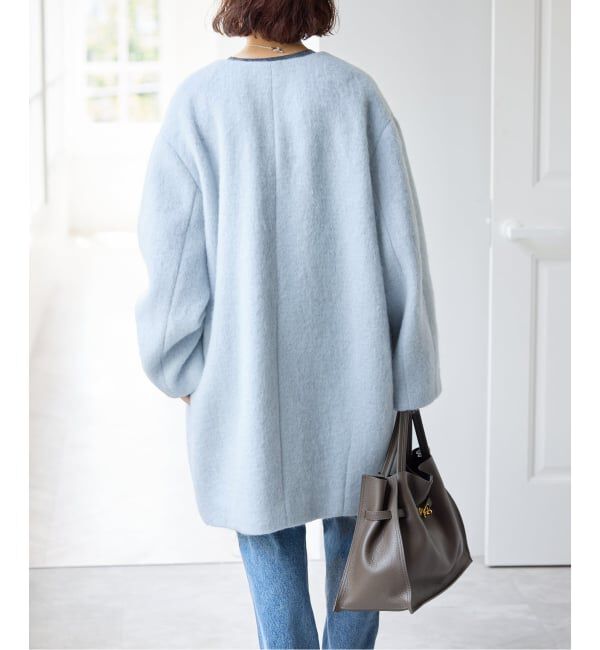Spick and Span「《予約》ノーカラーコクーンシャギーコート」|ノーカラーコート|