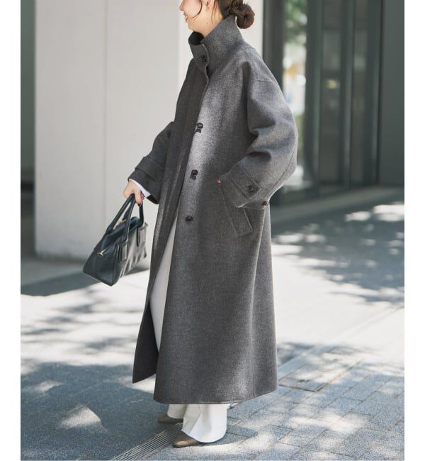 Spick and Span「《予約》スタンドカラーリバーロングコート」|ノーカラーコート|