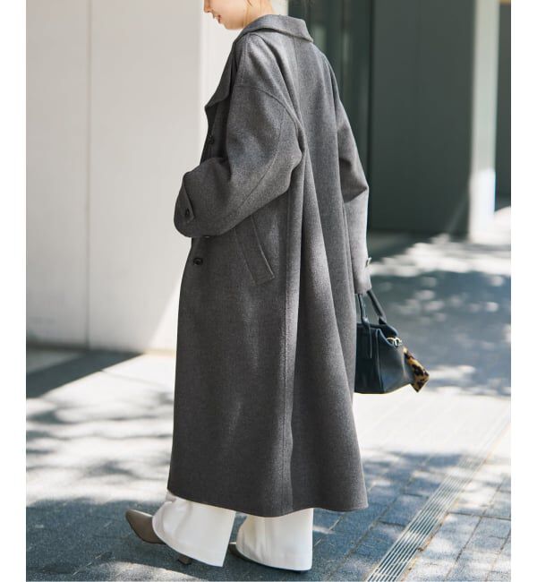 Spick and Span「《予約》スタンドカラーリバーロングコート」|ノーカラーコート|