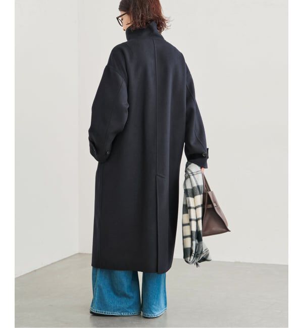 Spick and Span「《予約》スタンドカラーリバーロングコート」|ノーカラーコート|