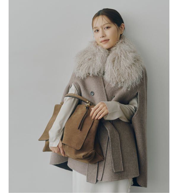 NOBLE「【L'AUBEBLANC&times;NOBLE】 Dual Face Cape Coat」|ノーカラーコート|