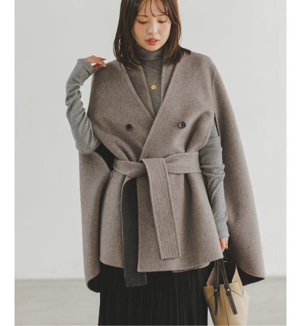 NOBLE「【L'AUBEBLANC&times;NOBLE】 Dual Face Cape Coat」|ノーカラーコート|