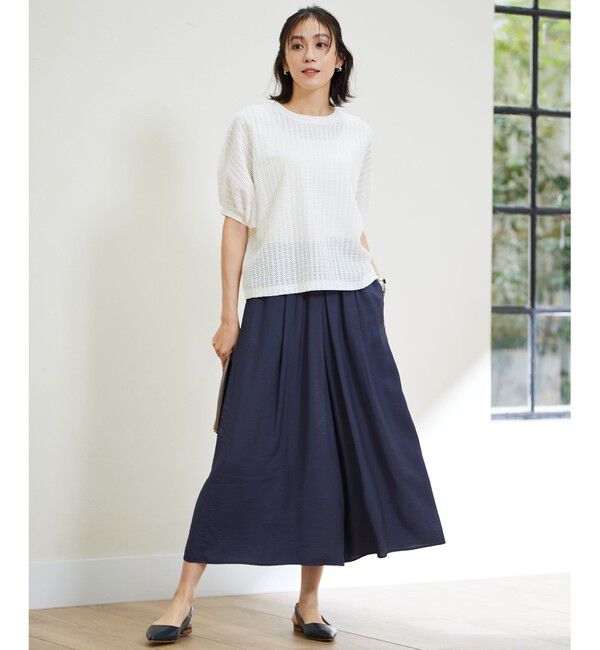 自由区「【セットアップ対応】エアリーツイルキュロット パンツ」|キュロット|