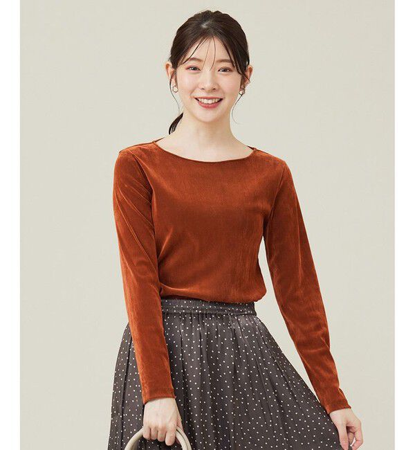 any SiS「【洗える】チュールベロア プルオーバー」|Tシャツ・カットソー|テラコッタ