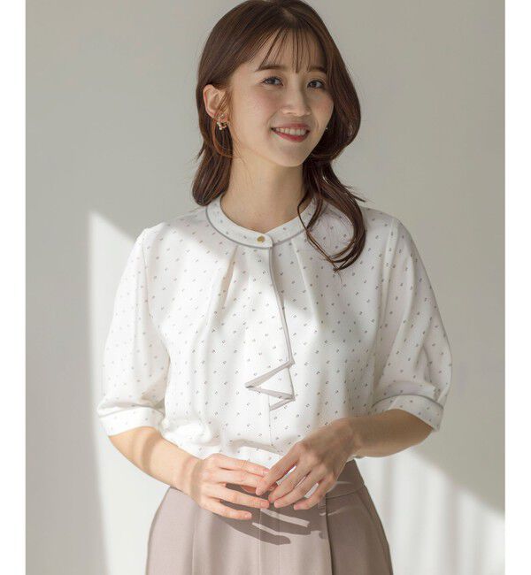 ANY SIS「【洗える】バイカラーラッフルボウ ブラウス」|シャツ・ブラウス|ｱｲﾎﾞﾘｰ