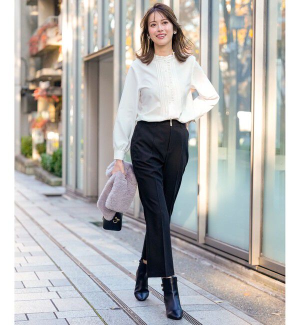ANY SIS「褒めらレディストレッチ セミフレア テーパードパンツ」|その他|