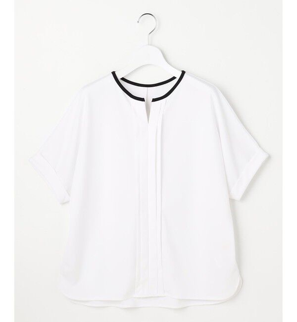 ANY SIS「ジョーゼットフロントタック プルオーバー」|Tシャツ・カットソー|オフ&times;ブラック