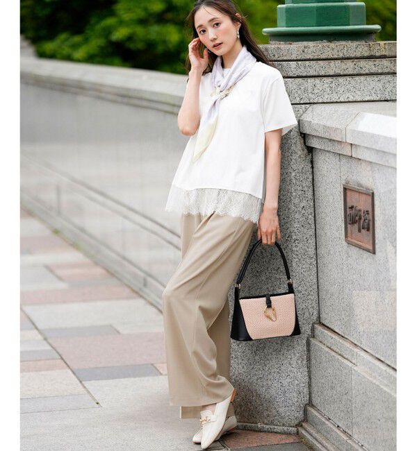 ANY SIS「裾レース半袖Ｔシャツ」|Tシャツ・カットソー|
