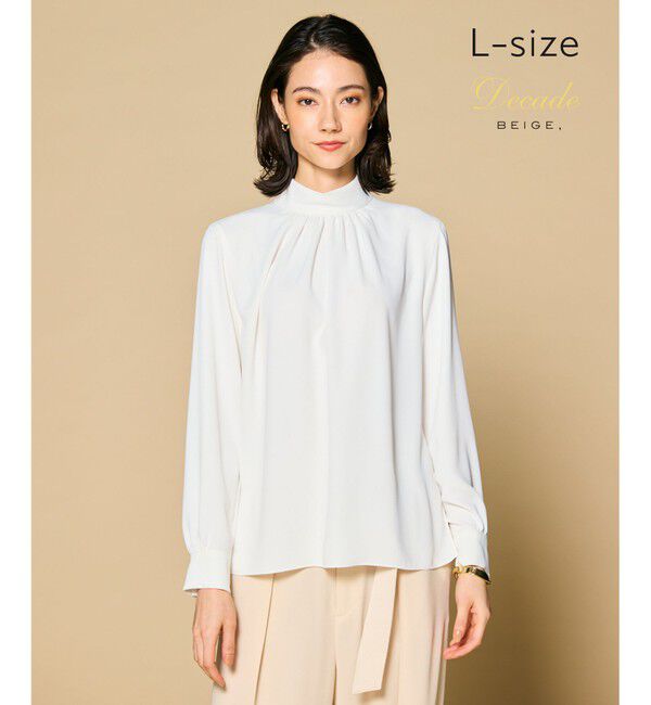BEIGE,「【L-size・定番】EVA / ハイネックロングスリーブブラウス」|シャツ・ブラウス|White