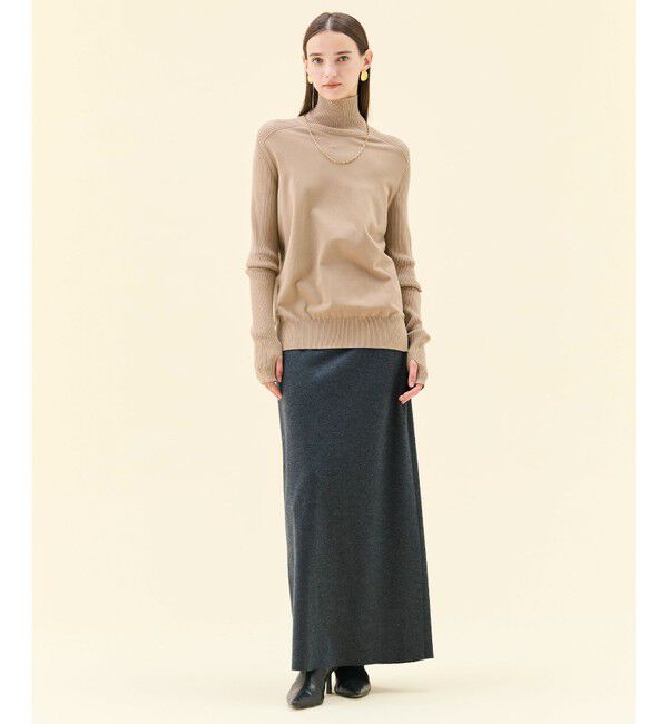 BEIGE,「【洗える】WILLOW / サムホールハイネックニット」|ニット・セーター|