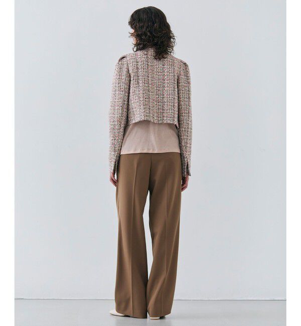 BEIGE,「TEASEL / ノーカラーツイードショートジャケット」|ノーカラージャケット|