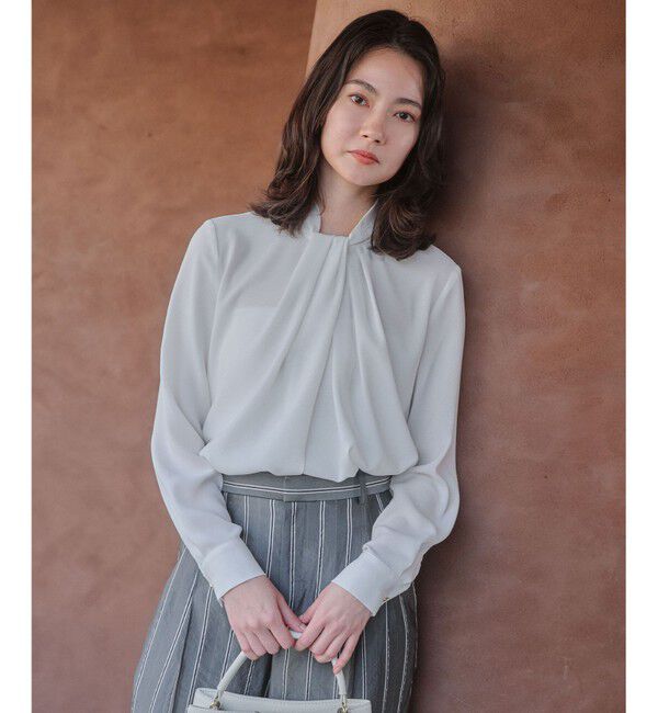 BEIGE,「【人気シリーズ】ANITA / ロングスリーブタックブラウス」|シャツ・ブラウス|