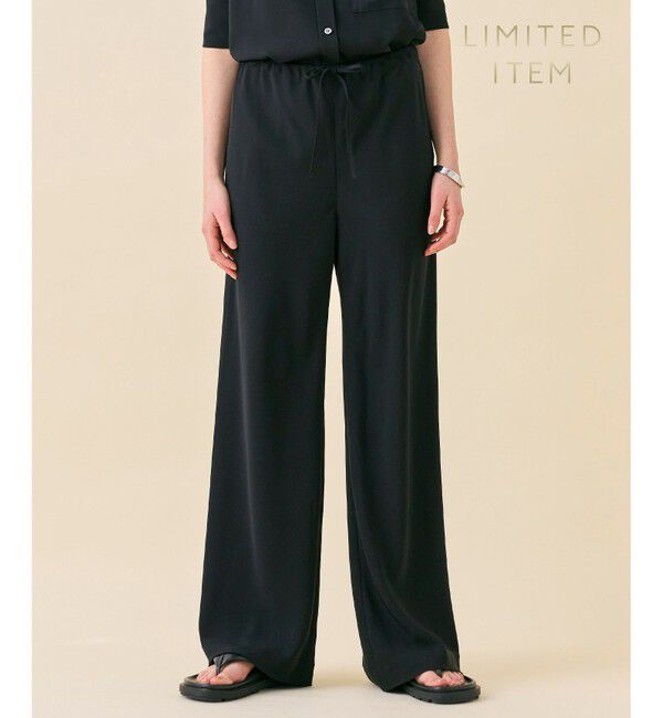 BEIGE,「【WEB限定・洗える】CELOSIA / ドロストワイドパンツ」|その他|Black