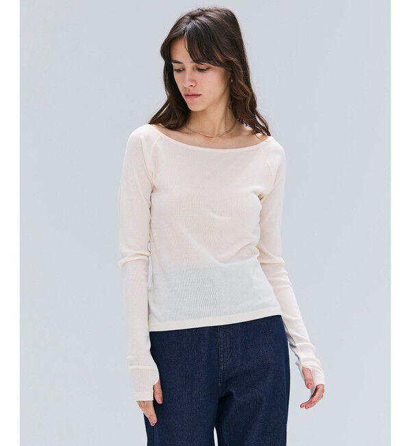 BEIGE,「【洗える・BAILA 10月号掲載】MARINO / 2WAYリブコンパクトカーディガン」|Tシャツ・カットソー|Ecru