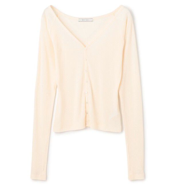 BEIGE,「【洗える・BAILA 10月号掲載】MARINO / 2WAYリブコンパクトカーディガン」|Tシャツ・カットソー|