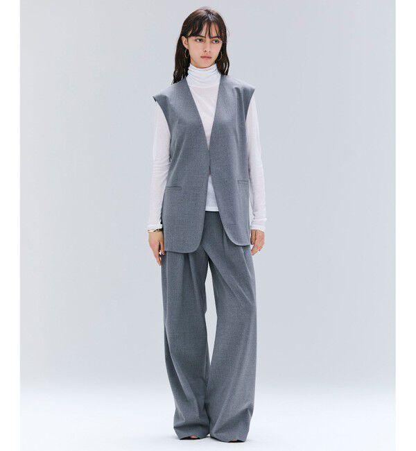BEIGE,「【セットアップ対応・洗える・Precious 10月号掲載】ZEPHYR / ウールライクタックベルトワイドパンツ」|その他|