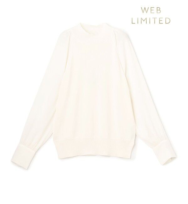 BEIGE,「【WEB限定・洗える】LECERF / 異素材ドッキングストレッチニット」|ニット・セーター|Ecru