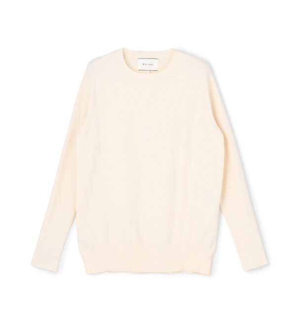 BEIGE,「【ロングセラー】WILLOW / ストレッチクルーネックリブニット」|ニット・セーター|