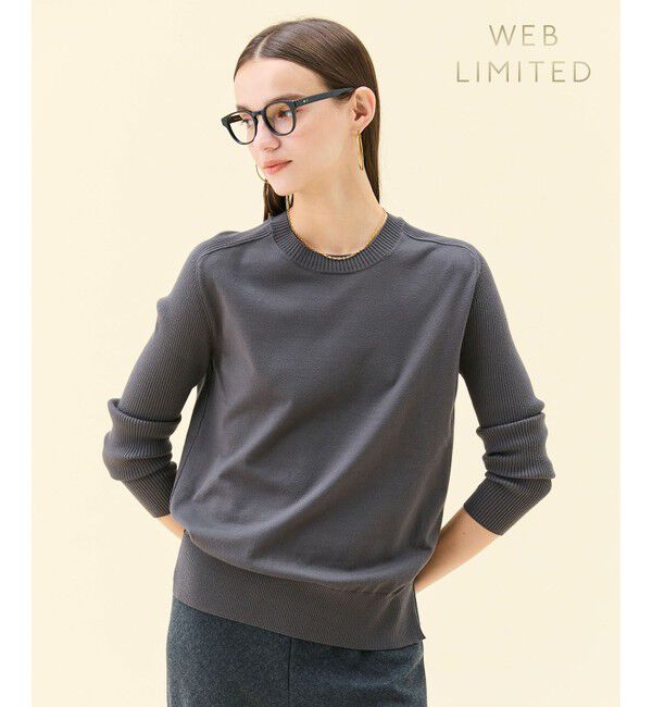 BEIGE,「【ロングセラー】WILLOW / ストレッチクルーネックリブニット」|ニット・セーター|Warm Gray
