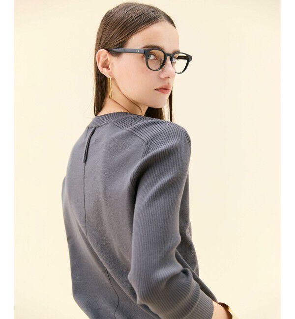 BEIGE,「【ロングセラー】WILLOW / ストレッチクルーネックリブニット」|ニット・セーター|