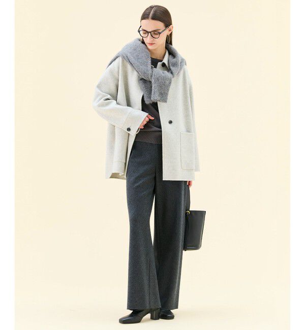 BEIGE,「【ロングセラー】WILLOW / ストレッチクルーネックリブニット」|ニット・セーター|