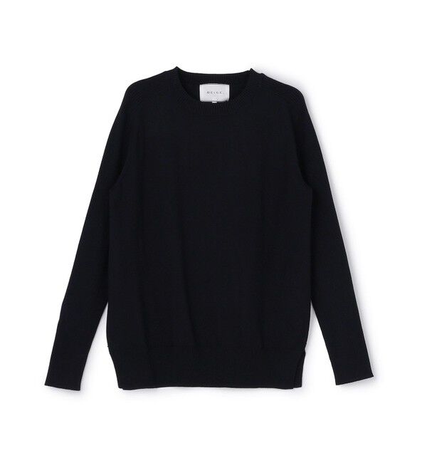 BEIGE,「【ロングセラー】WILLOW / ストレッチクルーネックリブニット」|ニット・セーター|