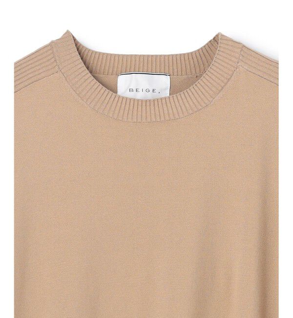 BEIGE,「【ロングセラー】WILLOW / ストレッチクルーネックリブニット」|ニット・セーター|