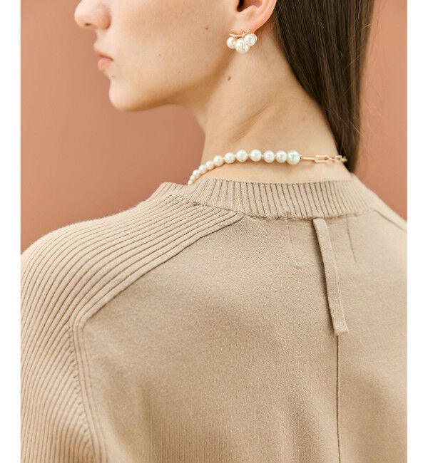 BEIGE,「【ロングセラー】WILLOW / ストレッチクルーネックリブニット」|ニット・セーター|