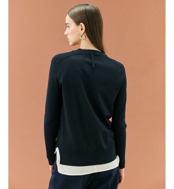 BEIGE,「【ロングセラー】WILLOW / ストレッチクルーネックリブニット」|ニット・セーター|