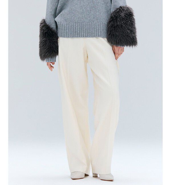 BEIGE,「【Precious掲載】TERNES / 変形タックウールワイドパンツ」|その他|Bone