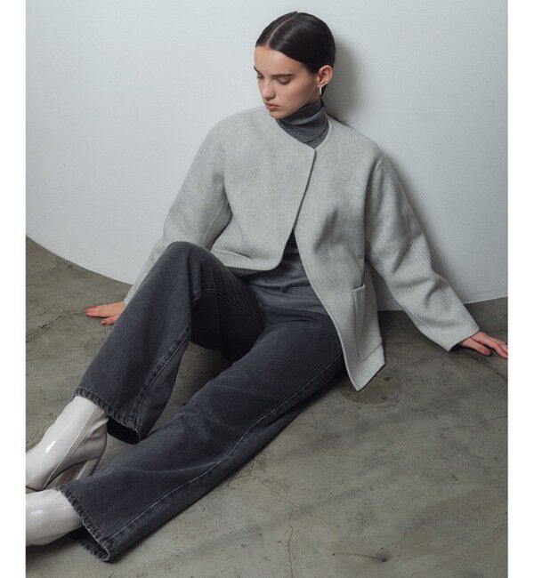 BEIGE,「【WEB限定】PAYSON / ウールリバーノーカラーショートコート」|ノーカラージャケット|