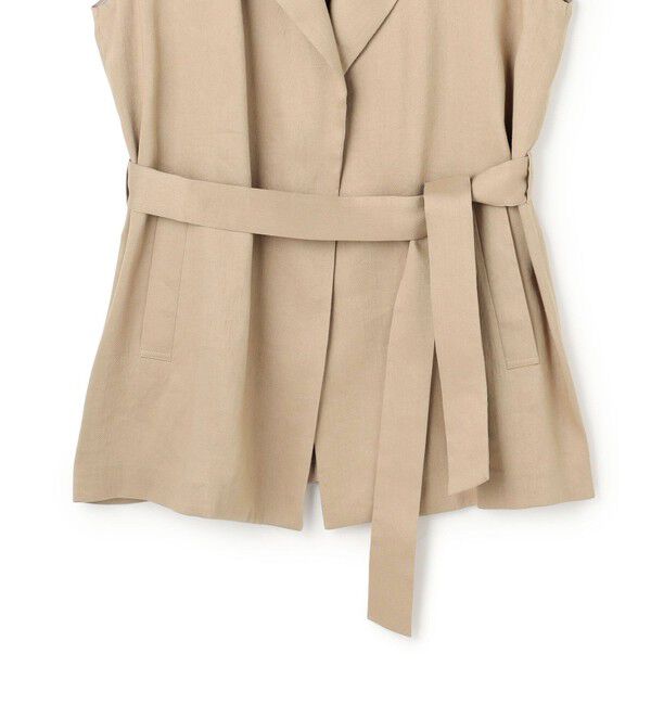 BEIGE,「【Precious掲載】MICA /  リネンブレンドベルト付きジレ」|ベスト・ジレ|