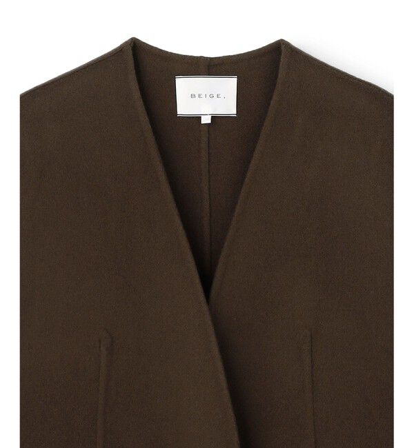 BEIGE,「BOW / ウールリバー ノーカラージレ」|ベスト・ジレ|